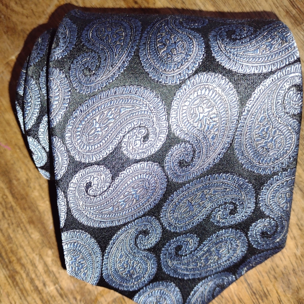 Club room blue paisley men's necktie